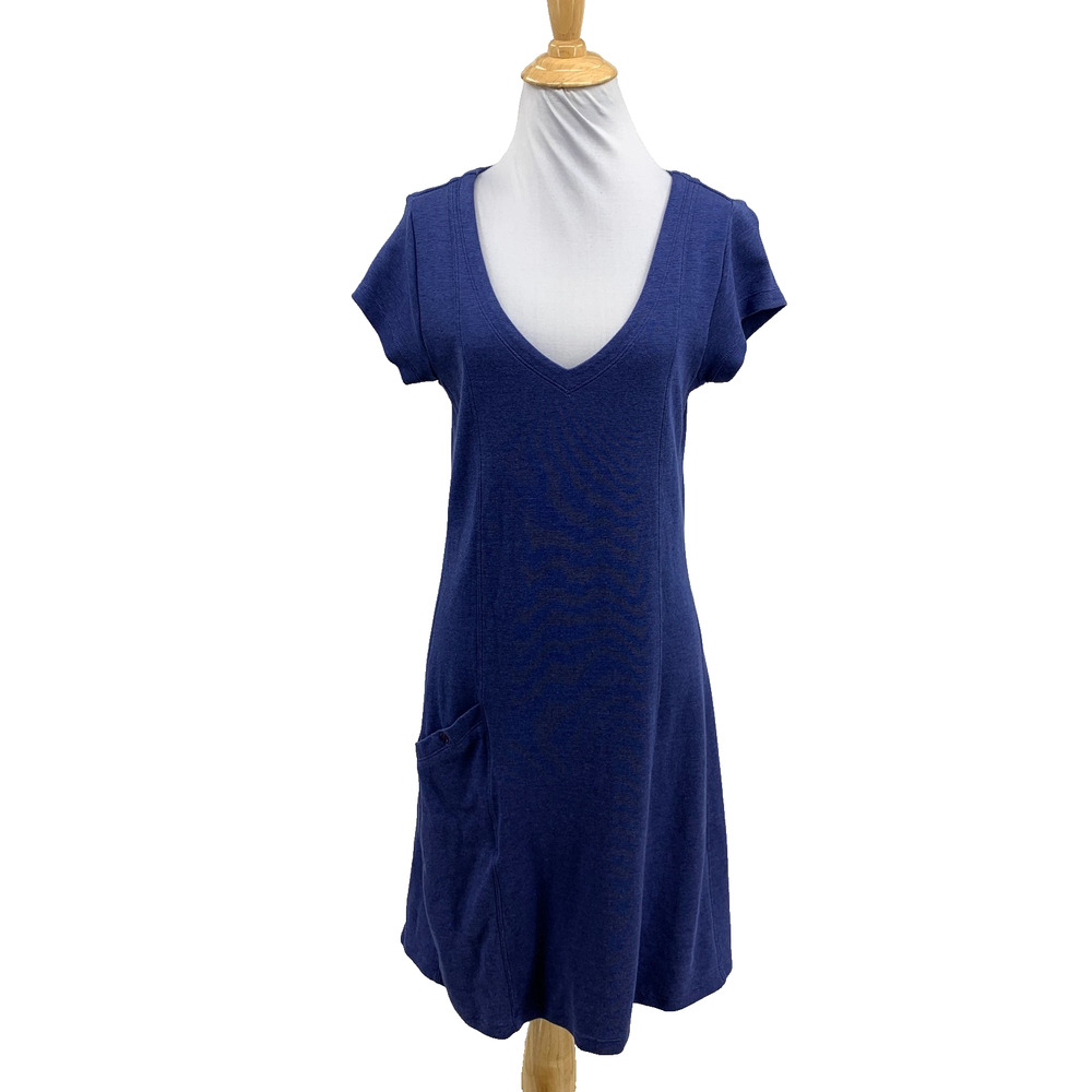 Horny Toad Dress Womens M Medium Riviera Cap Sleeve Pockets Stretch V Neck Shirt